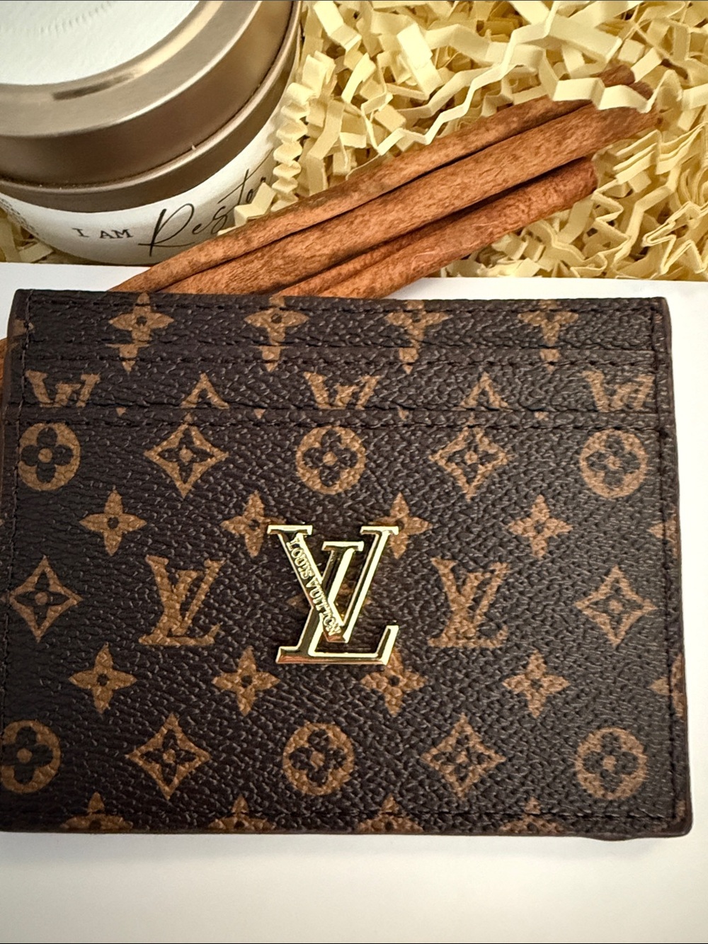 Fashion Accessories Monogram Card Holder in Brown